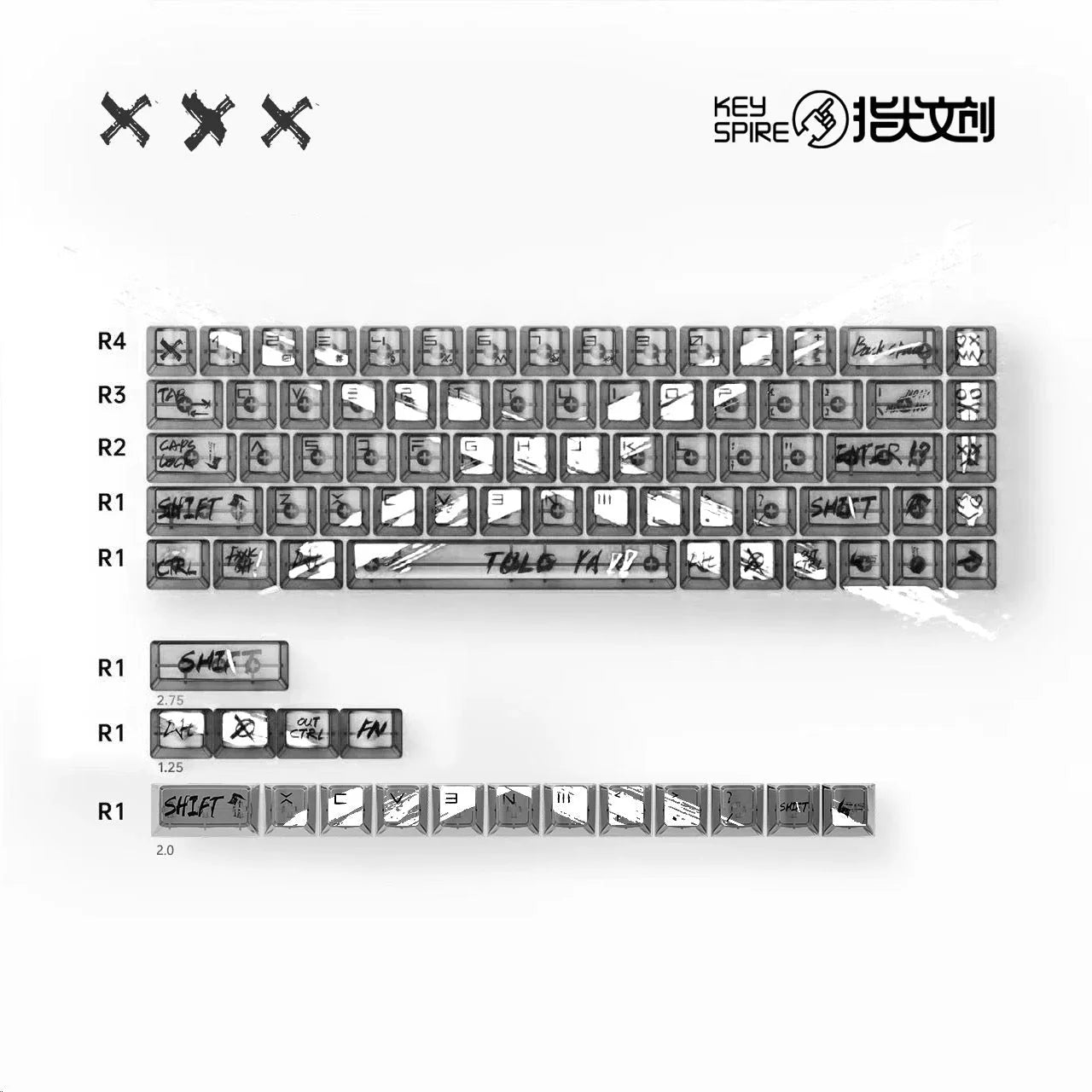 Keytok XXX Invalid Objection Translucent Keycaps