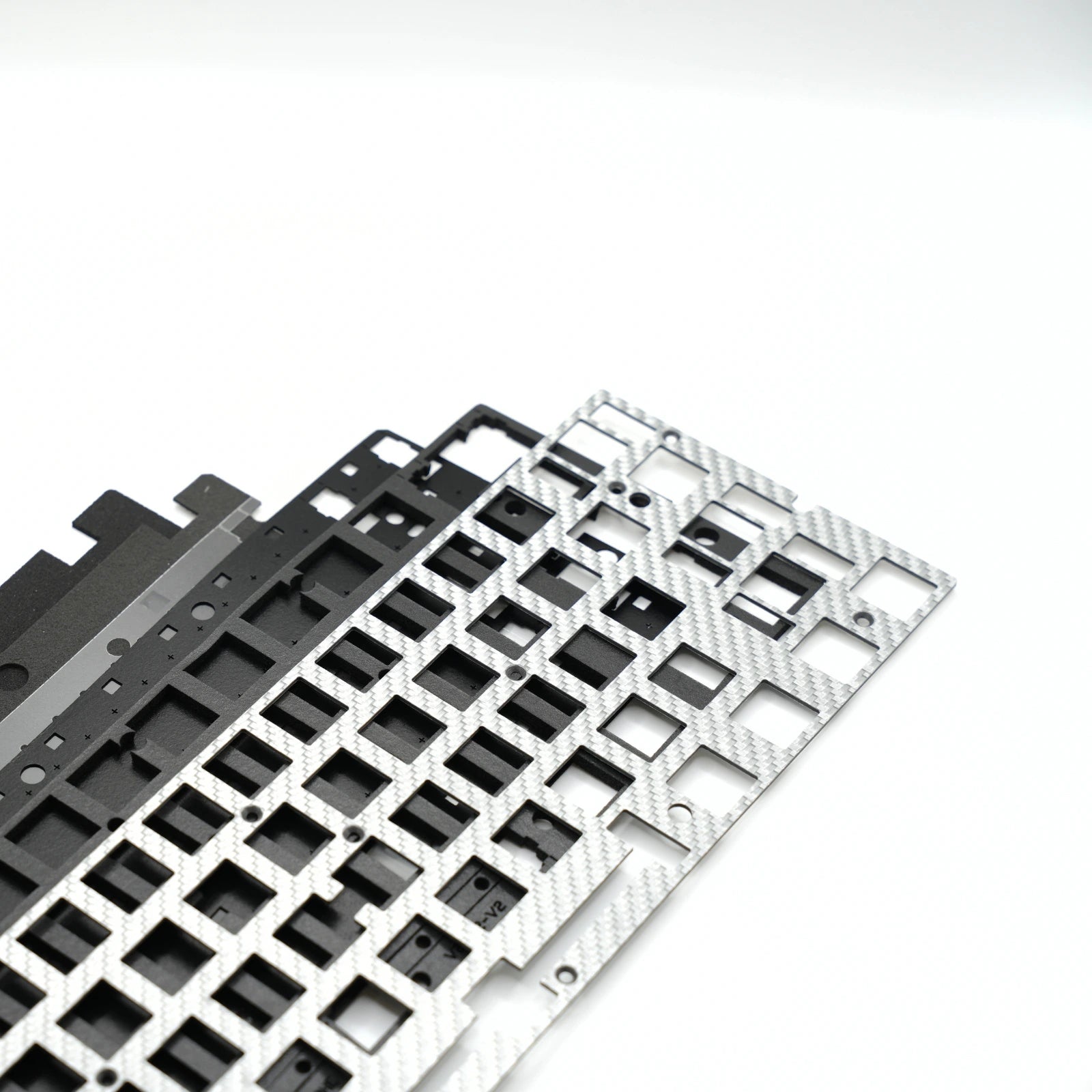Wooting V2 Modding Kit Silver Carbon Fibre