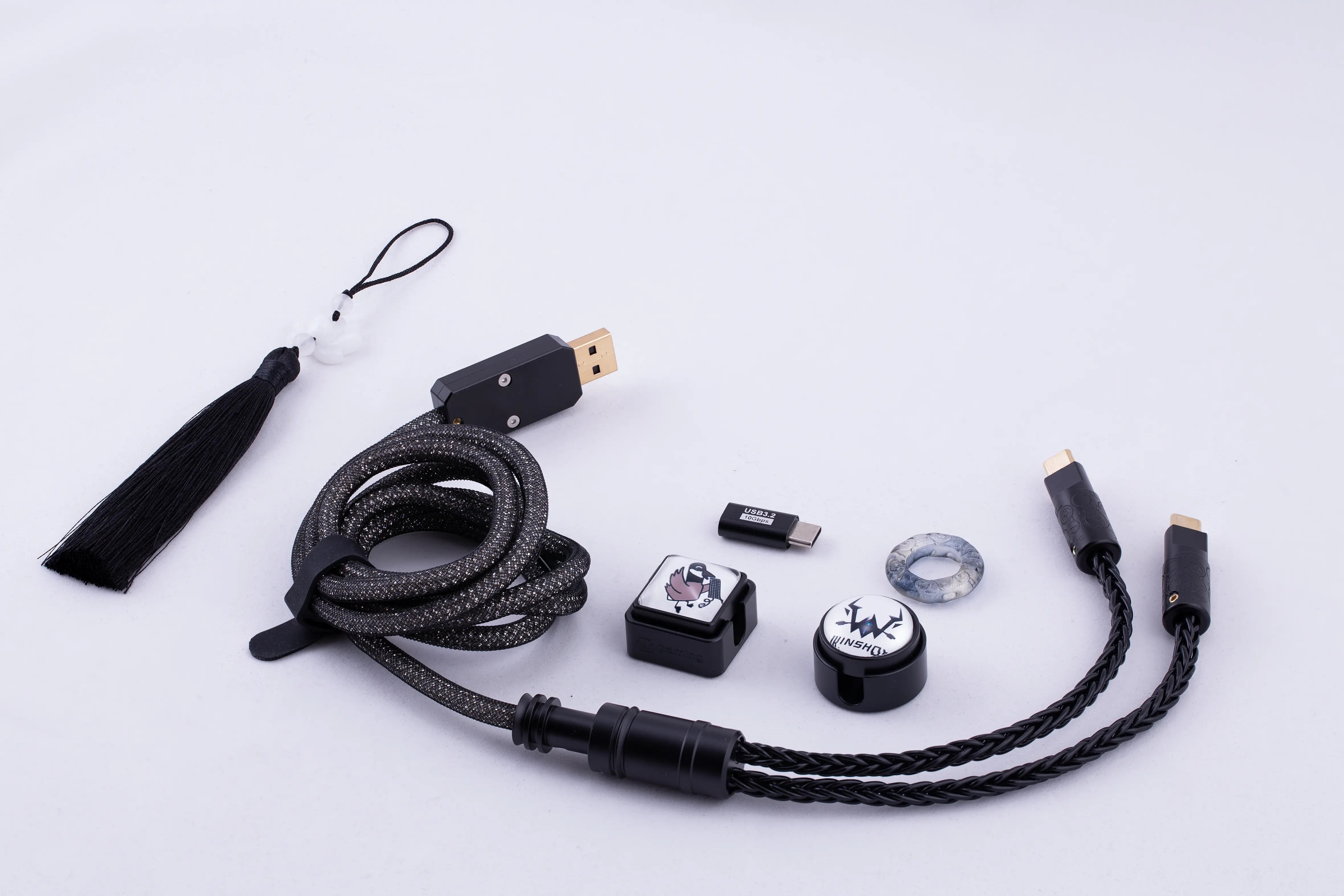 KeyboardMan X WinShop Split Dual 8K Gaming Cable Black
