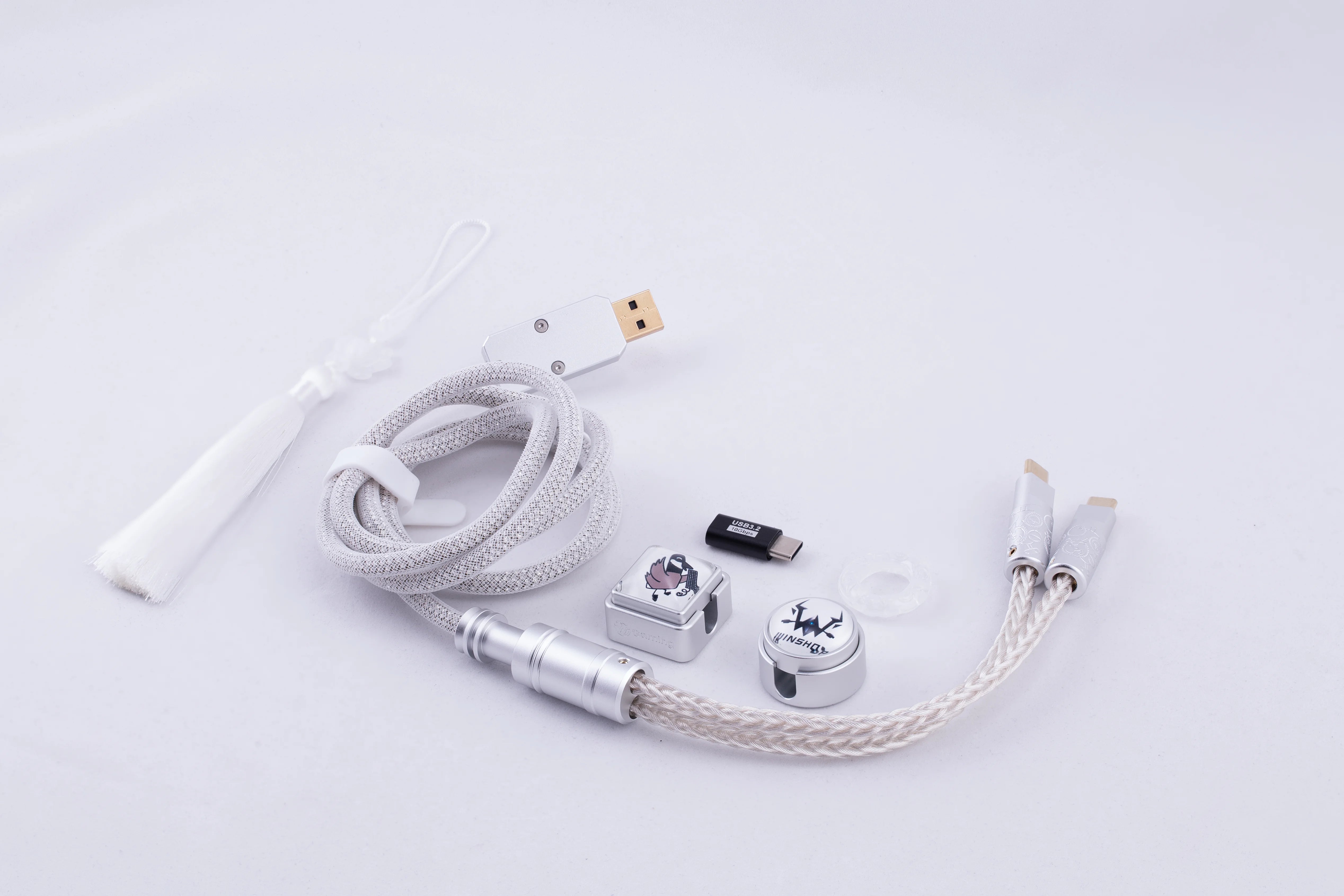 KeyboardMan X WinShop Split Dual 8K Gaming Cable White