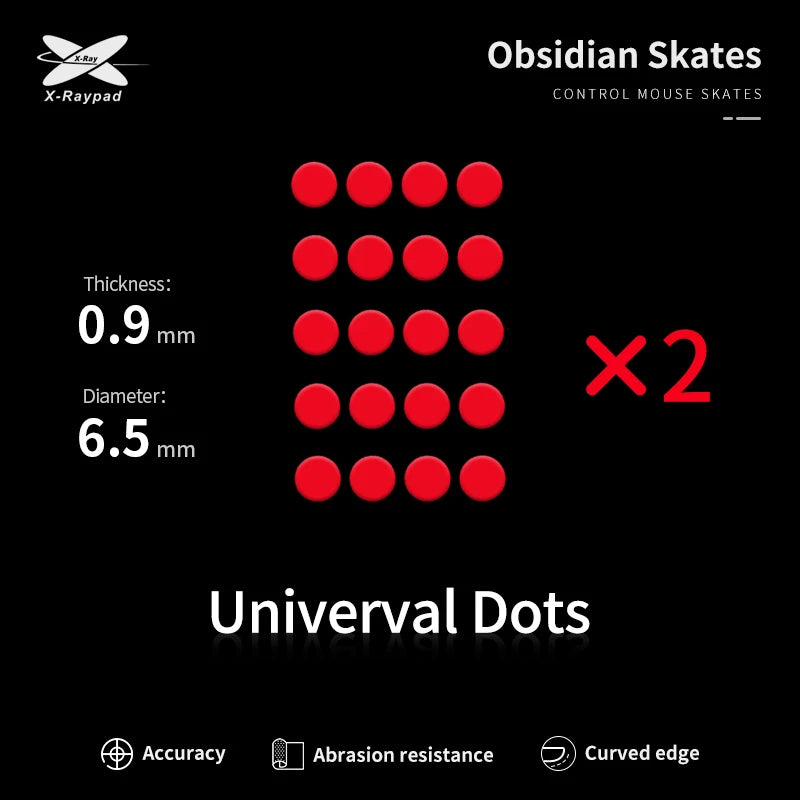 Obsidian Mouse Skates for D6.5mm Universal Dots