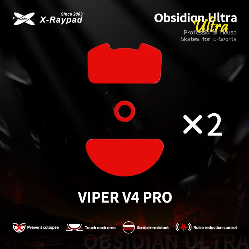 Obsidian Ultra Mouse Skates for Razer Viper V4 Pro