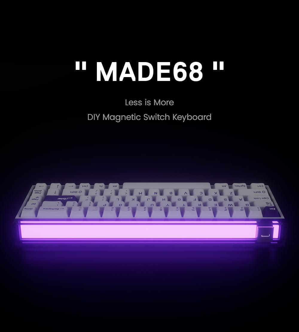 キーボード Melgeek Made68 Ultra white MelGeek MADE68 Ultra Rapid Trigger Gaming Keyboard