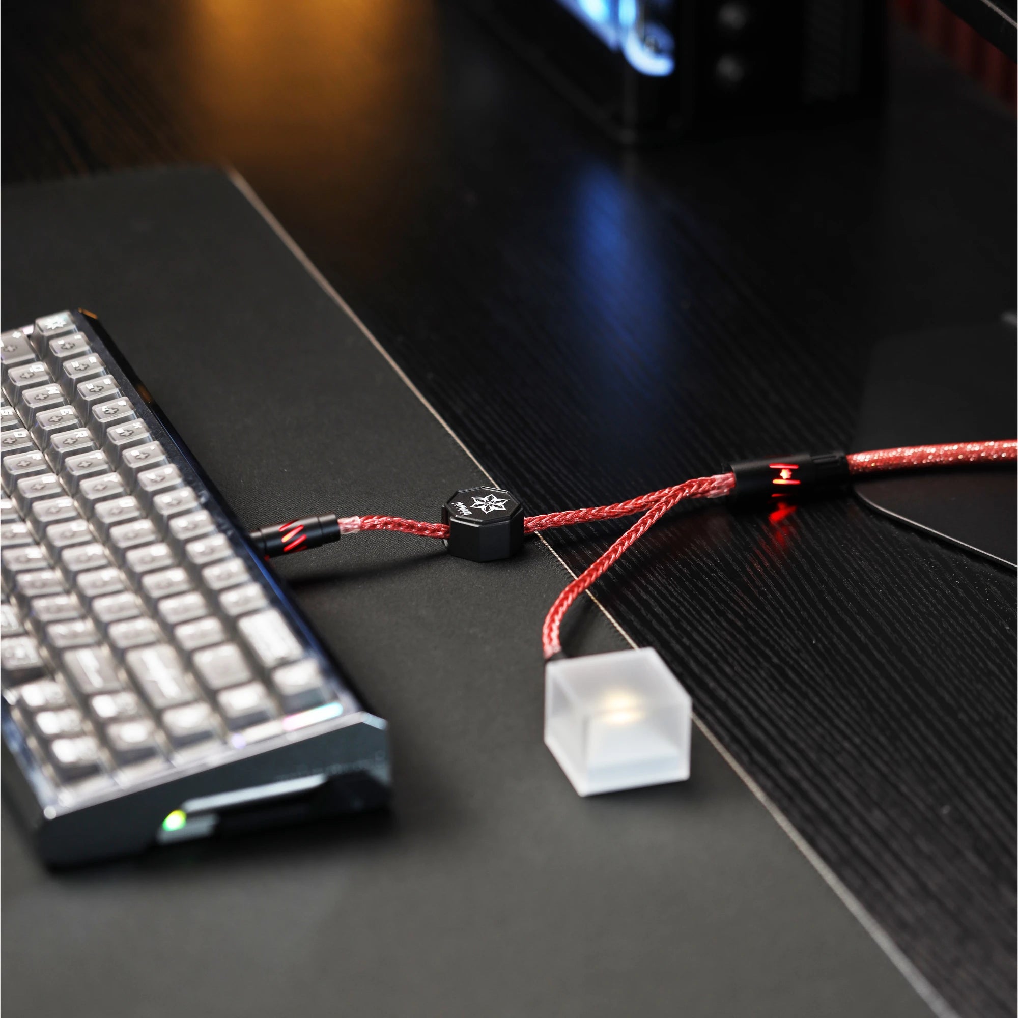 KeyboardMan Spark Spilt Dual 8K Gaming Cable Red