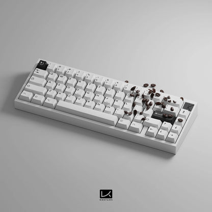 PBTfans BOW Black on White Keycap Set