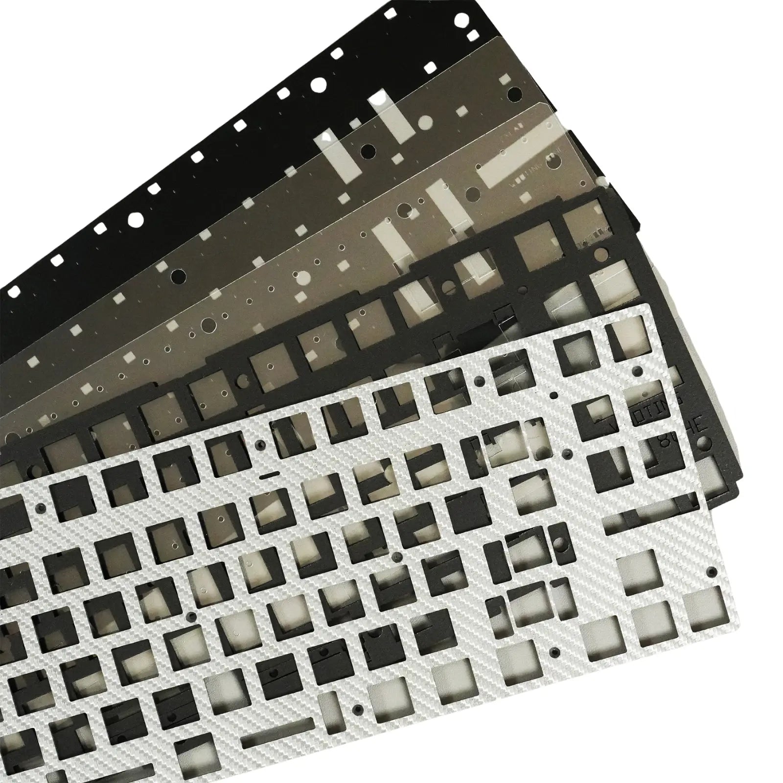 Wooting 80HE Modding Kit Silver Carbon FIbre