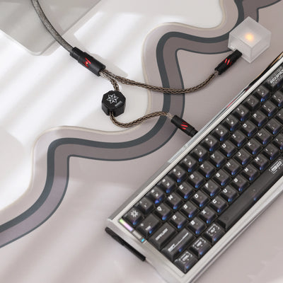 KeyboardMan Spark Spilt Dual 8K Gaming Cable Black