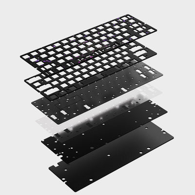 Wooting 60hev2 Modding kit- Carbon Fibre plate with Purple Leaf plate. Toronto Keyboardman