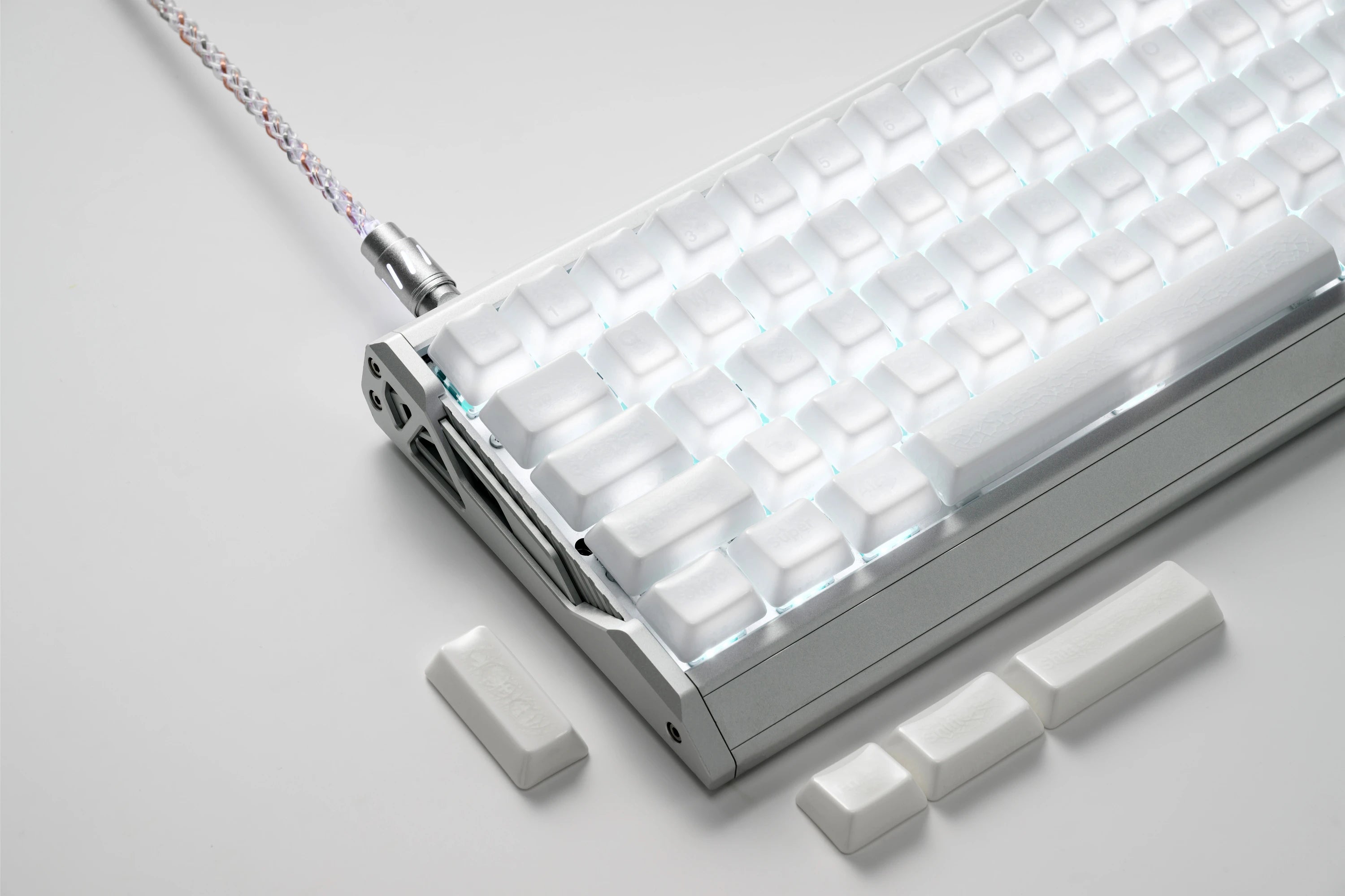 XVX White Ice Crack Ceramic Keycap Set