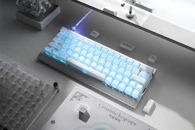 XVX White Ice Crack Ceramic Keycap Set