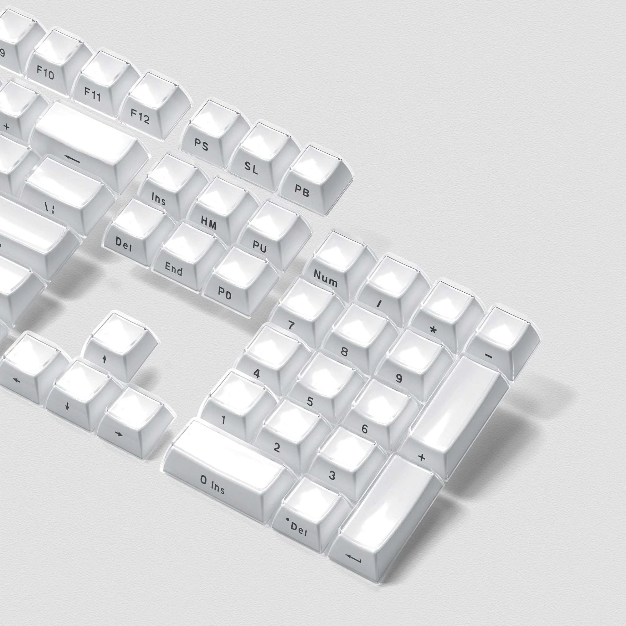 XVX Crystal Jelly PC Keycaps-White