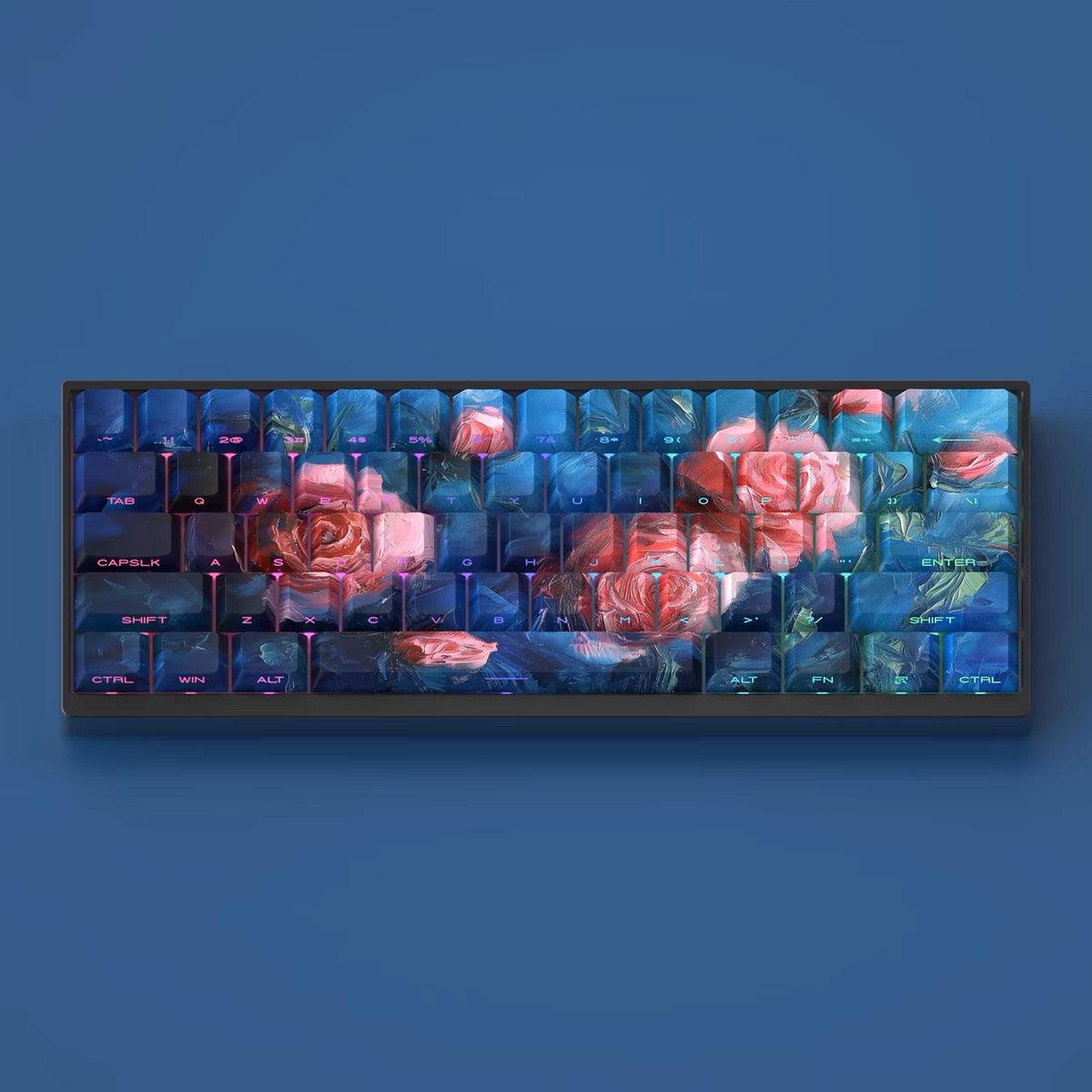 Oil Painting Rose custom Keycaps