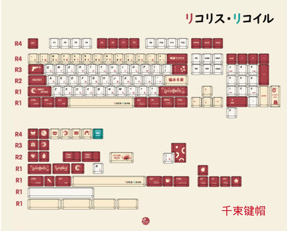 Lycoris Recoil PBT Cherry Profile Keycaps Set