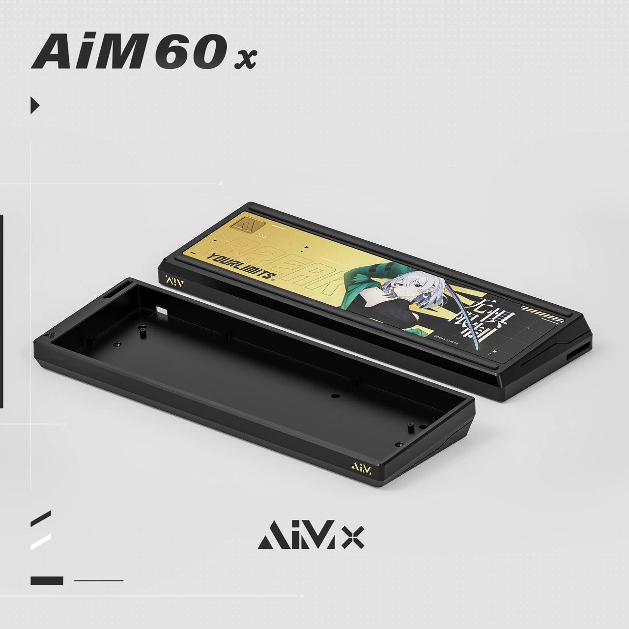 Aimx Alu Case for Wooting 60HE Black