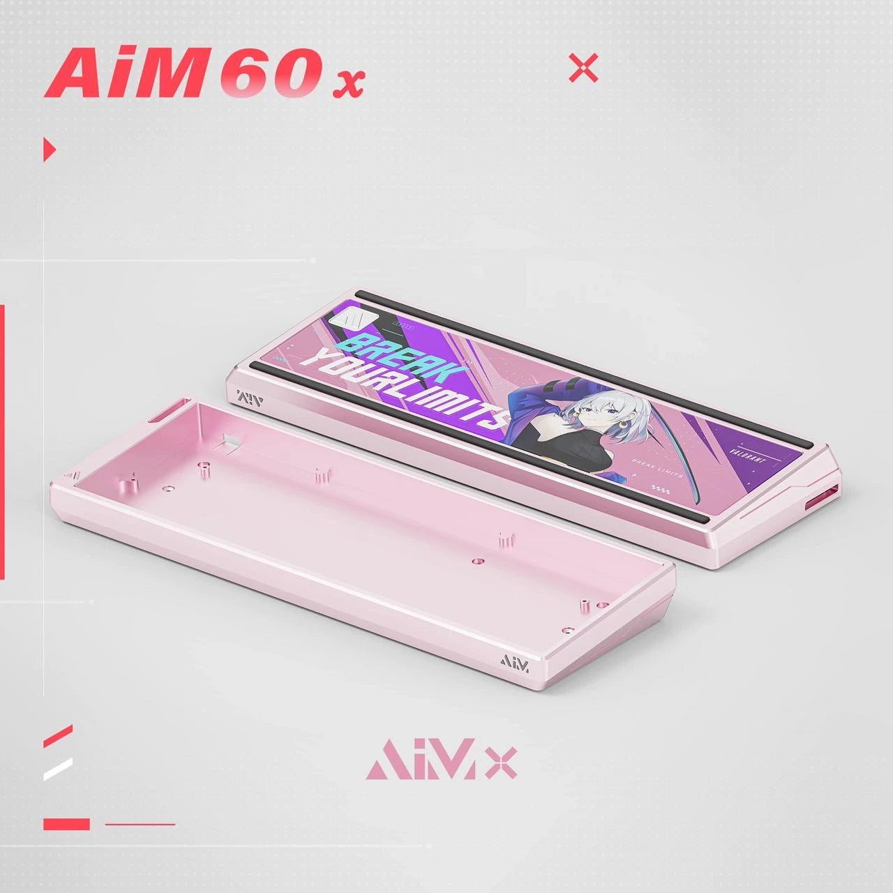 Aimx Alu Case for Wooting 60HE Pink