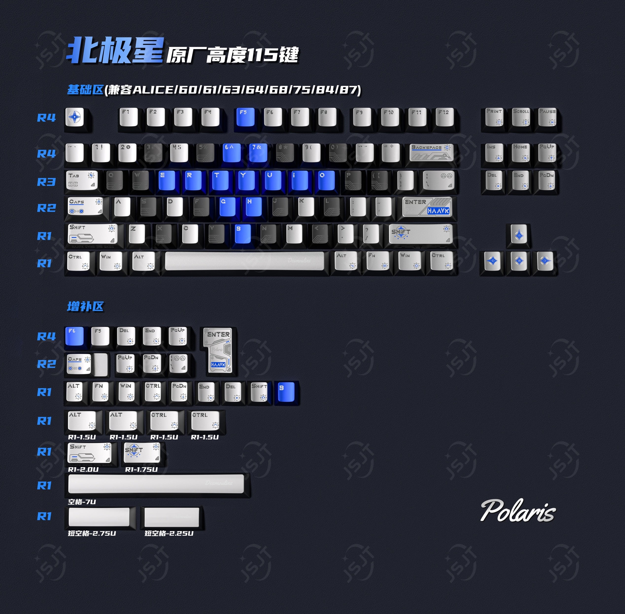 Polaris Metallic Painting Keycap Set