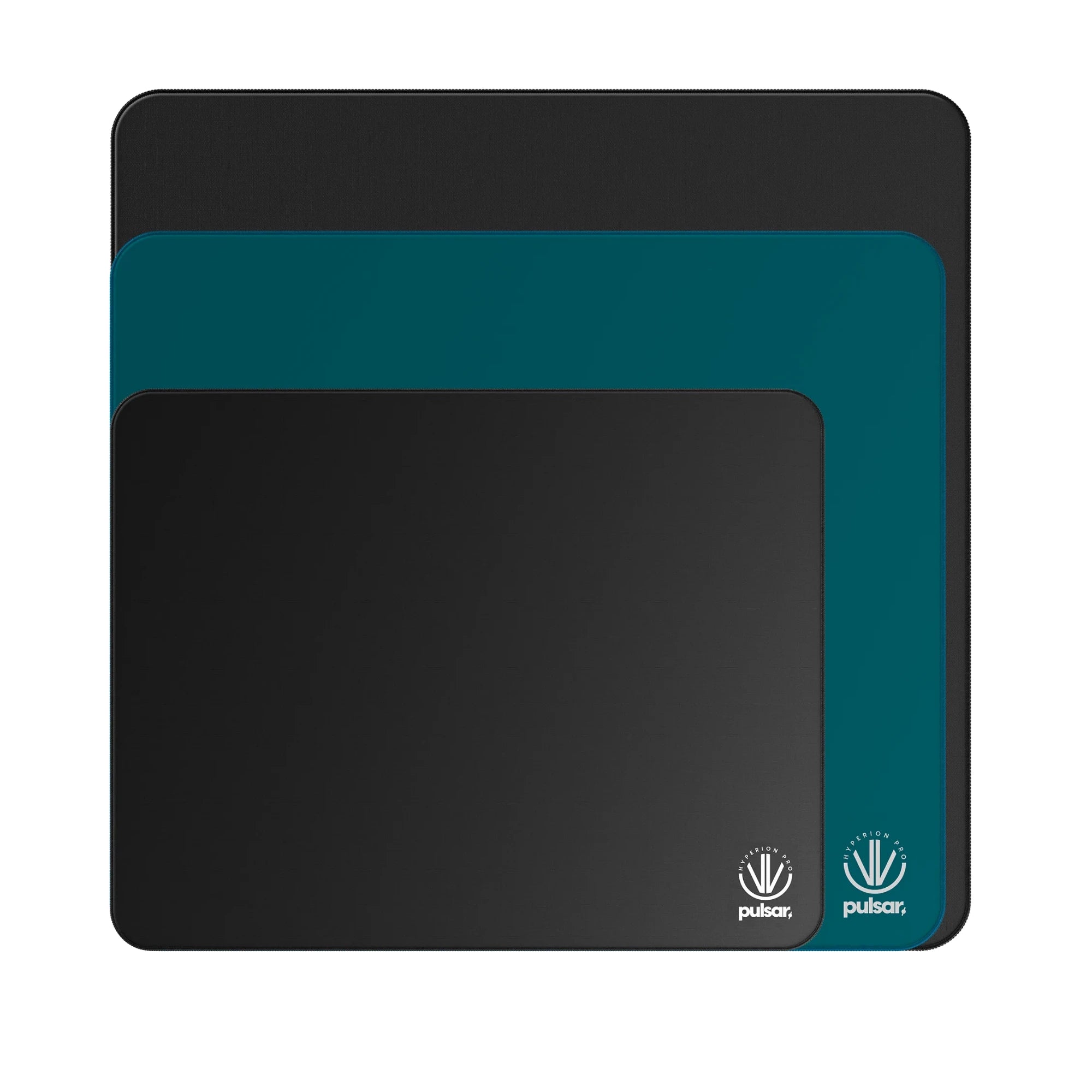 Pulsar eS Hyperion Pro gaming mousepad — stacked colorways with Pulsar Hyperion Pro logo and eS series branding