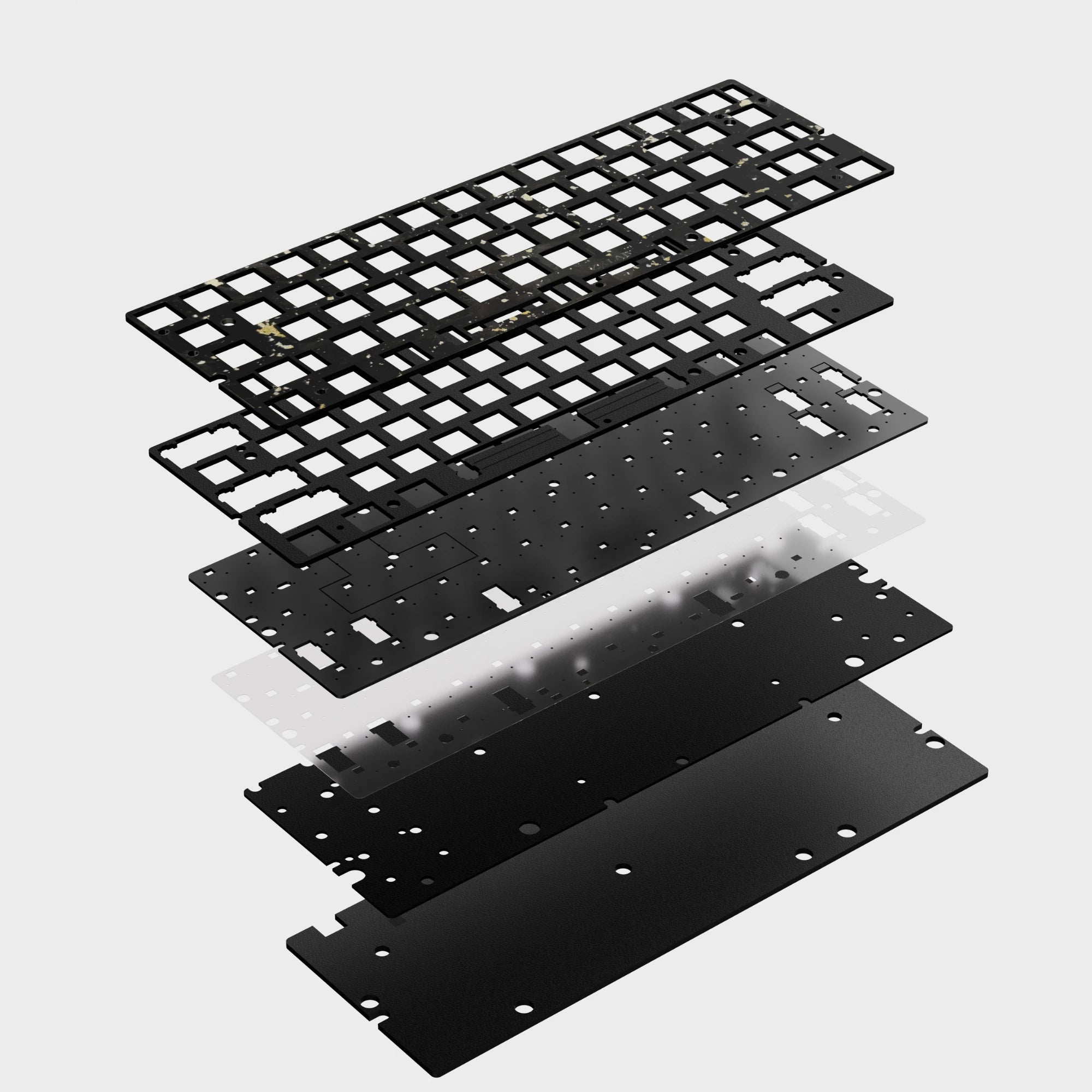 Wooting 60he V2 modding Kit- Carbon Fibre Plate with Gold Leaf- Toronto Keyboardman