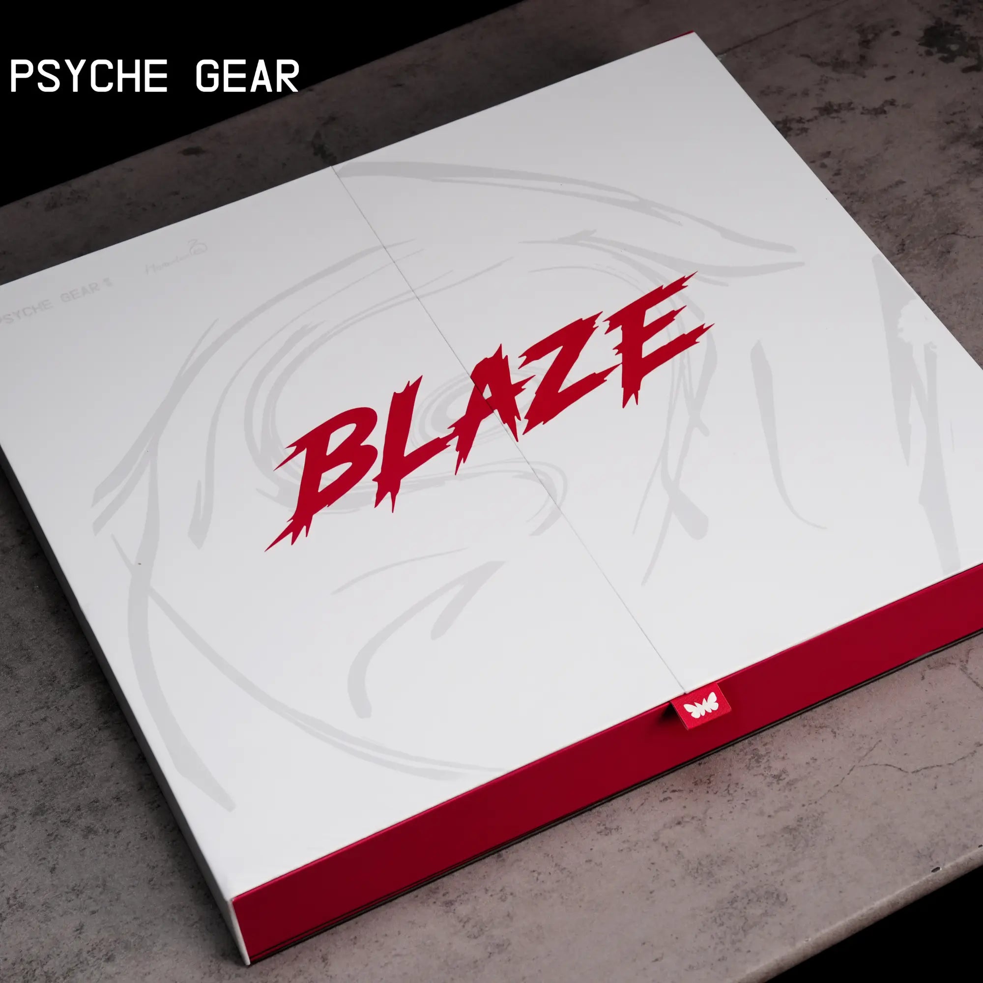 PSYCHE GEAR SPD-01 BLAZE Glass Mousepad Packaging