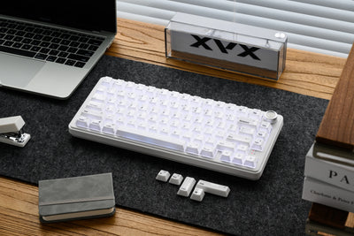 XVX Minimal Italic Ceramic Keycaps Black on White