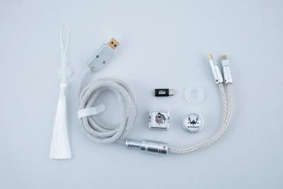 KeyboardMan X WinShop Split Dual 8K Gaming Cable White