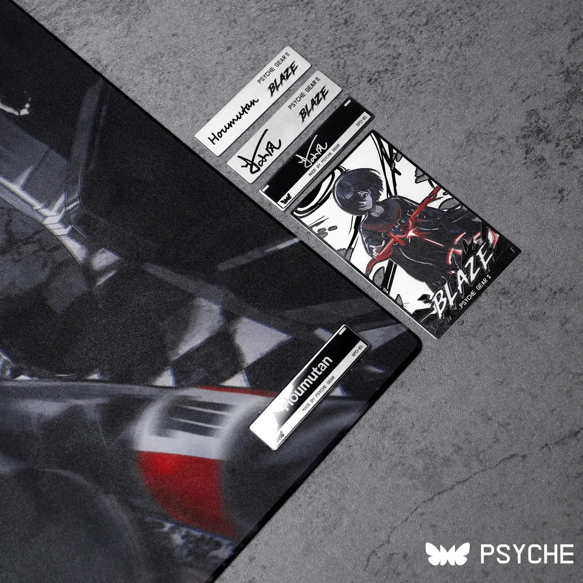 PSYCHE GEAR SPD-01 BLAZE Glass Mousepad content