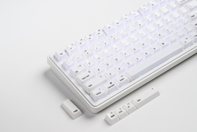 XVX Minimal Italic Ceramic Keycaps Black on White