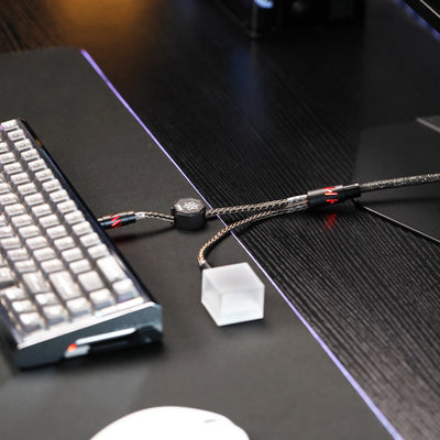 KeyboardMan Spark Spilt Dual 8K Gaming Cable Black