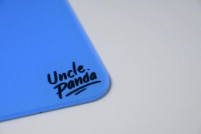 Uncle Panda Blue Glass Mousepad