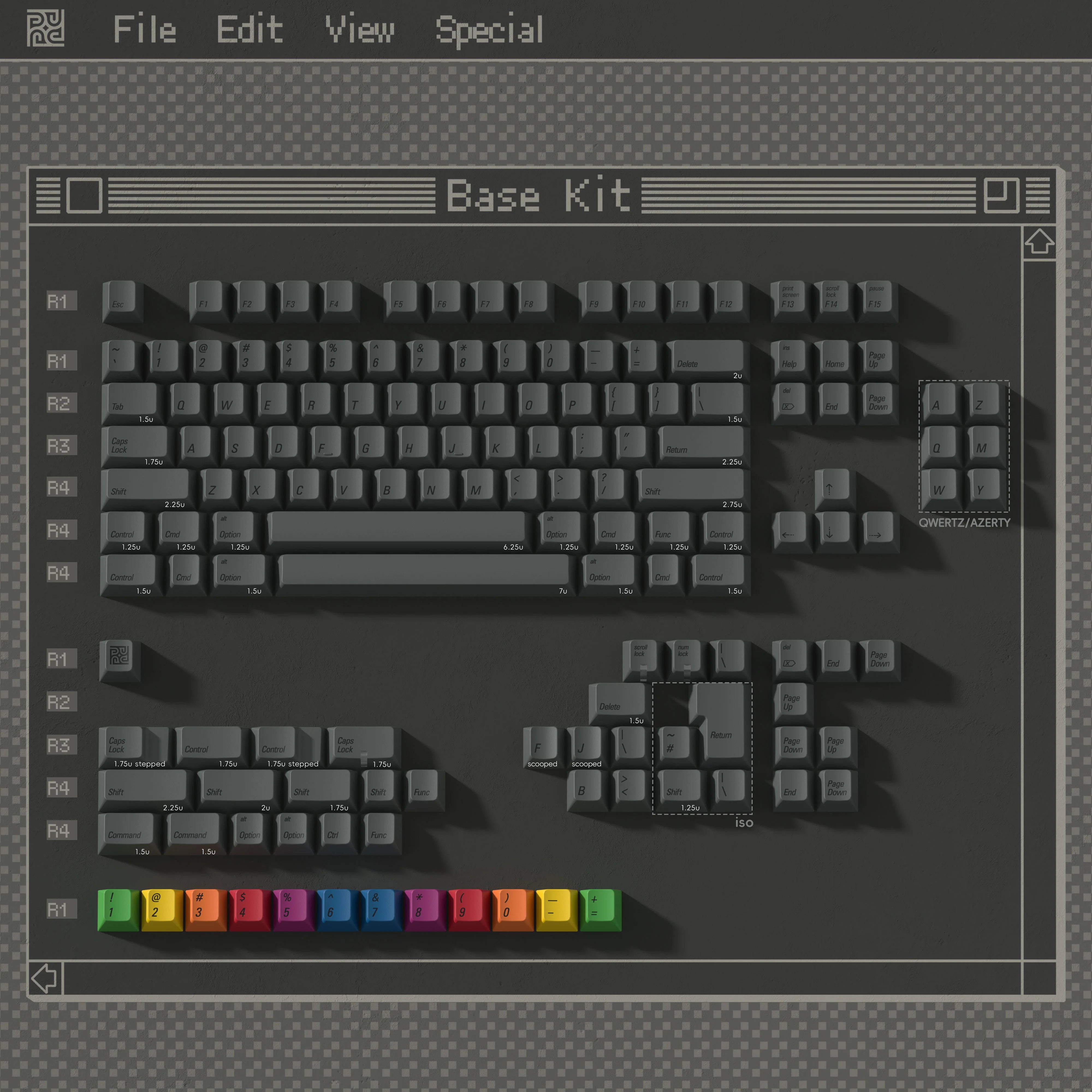 PBTfans 1984 Dark Keycap Set- Base