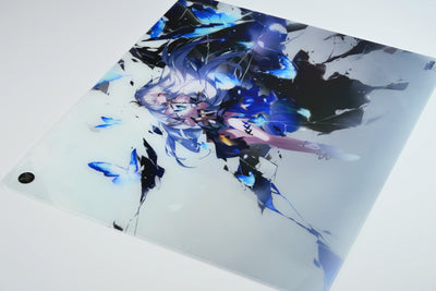 Uncle Panda Butterfly Ruin Glass Mousepad