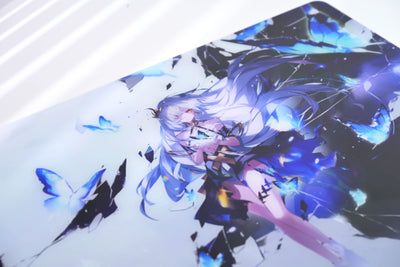 Uncle Panda Butterfly Ruin Glass Mousepad