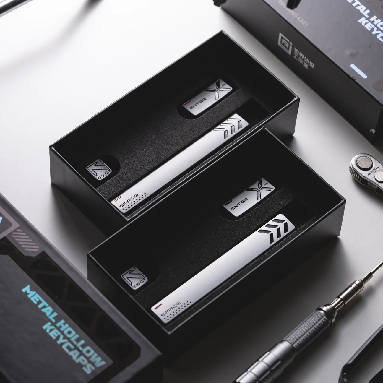 Frontier Metal Hollow Star Artisan Keycap Set