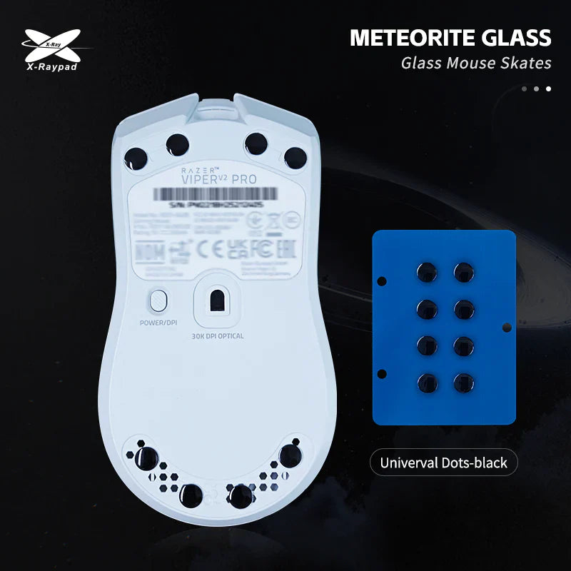 Meteorite Glass D6.5mm Universal Dots Mouse Skates-Black