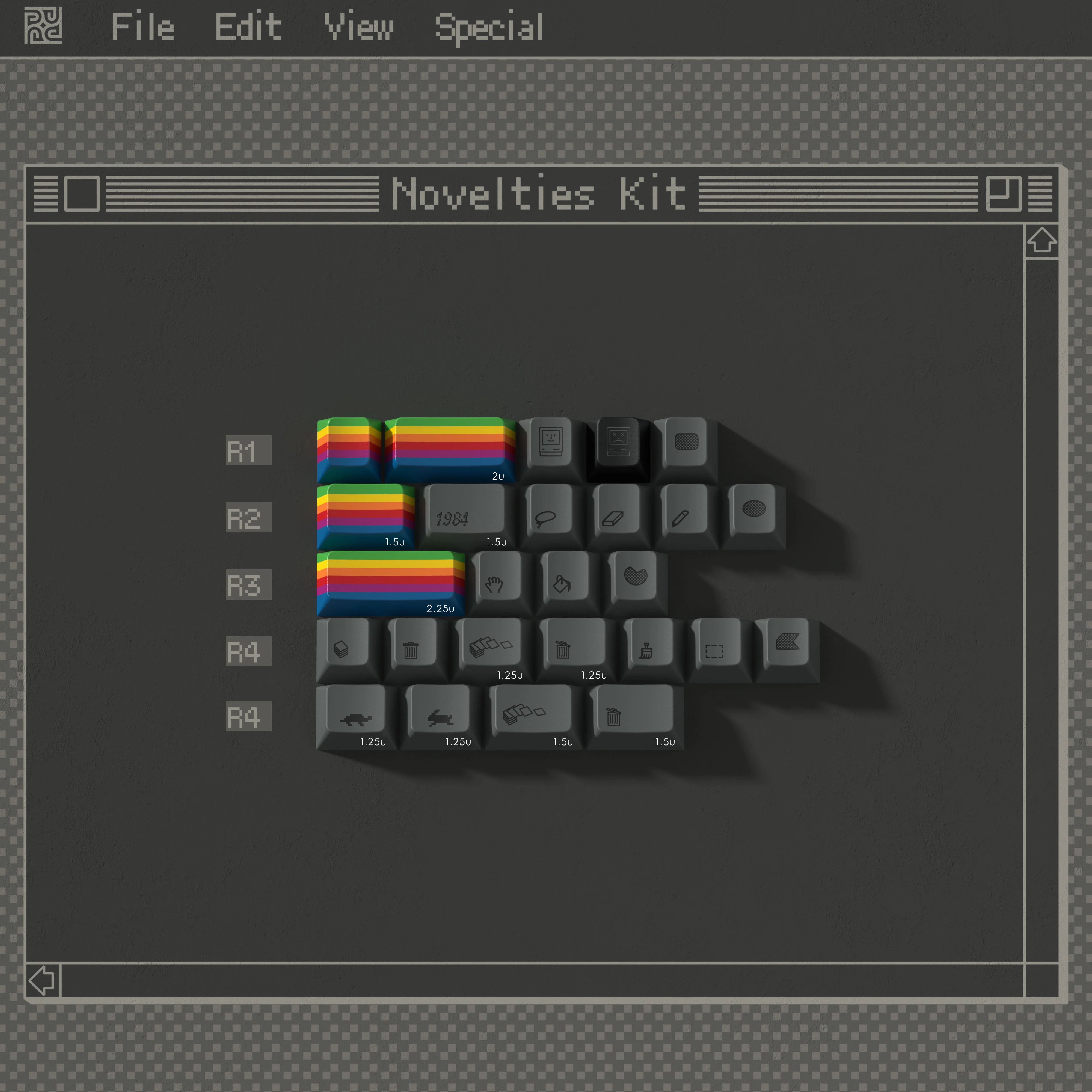 PBTfans 1984 Dark Keycap Set- Novelties