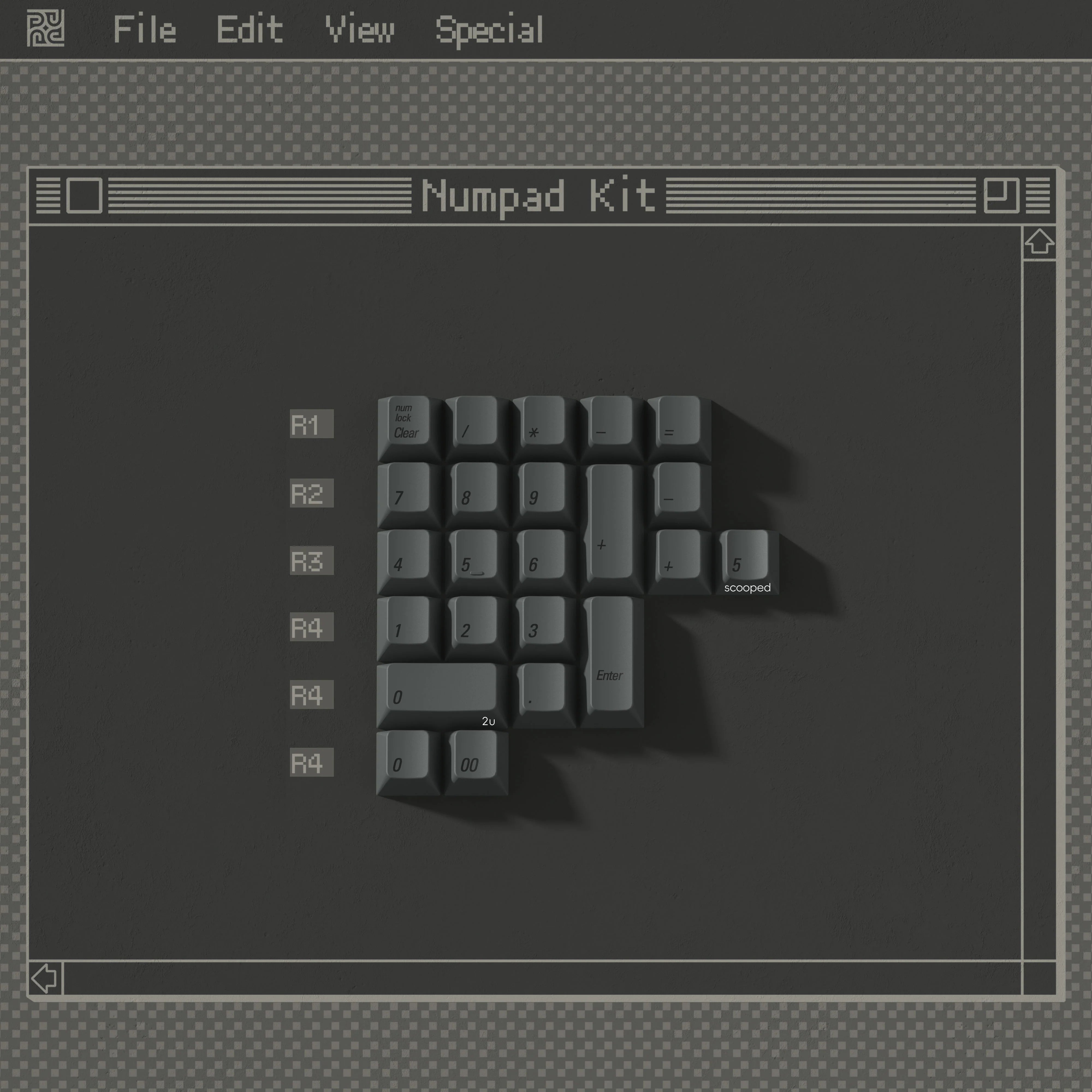 PBTfans 1984 Dark Keycap Set- Numpad