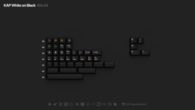 KAP WOB White on Black Keycap Set