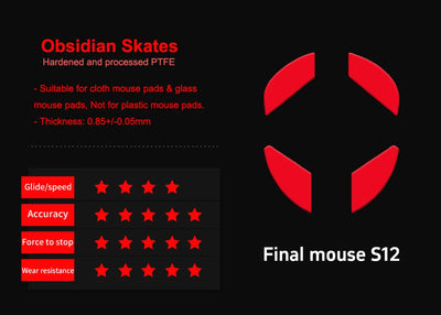 Obsidian Mouse Skates For Finalmouse S12/UL2/ULX