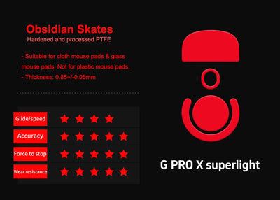 Obsidian Mouse Skates For G Pro X Superlight