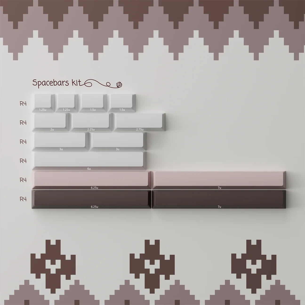 PBTfans Fair Isle Keycaps Spacebar