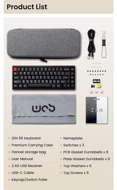 Wobkey Zen65 Packing Slip