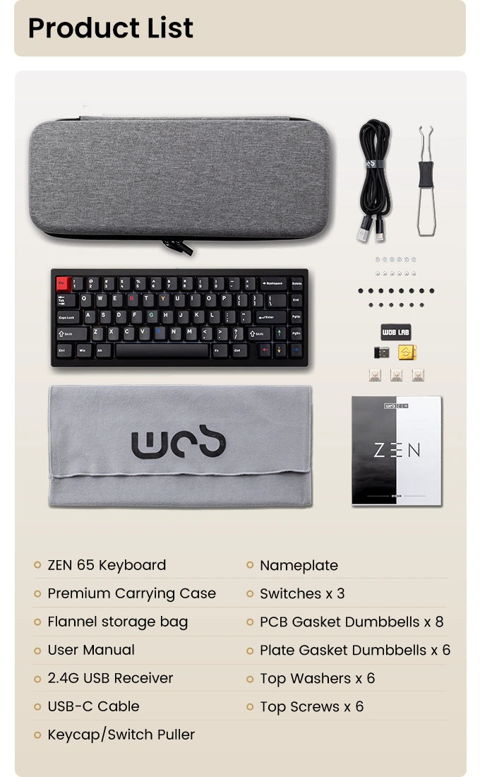 Wobkey Zen65 Packing Slip