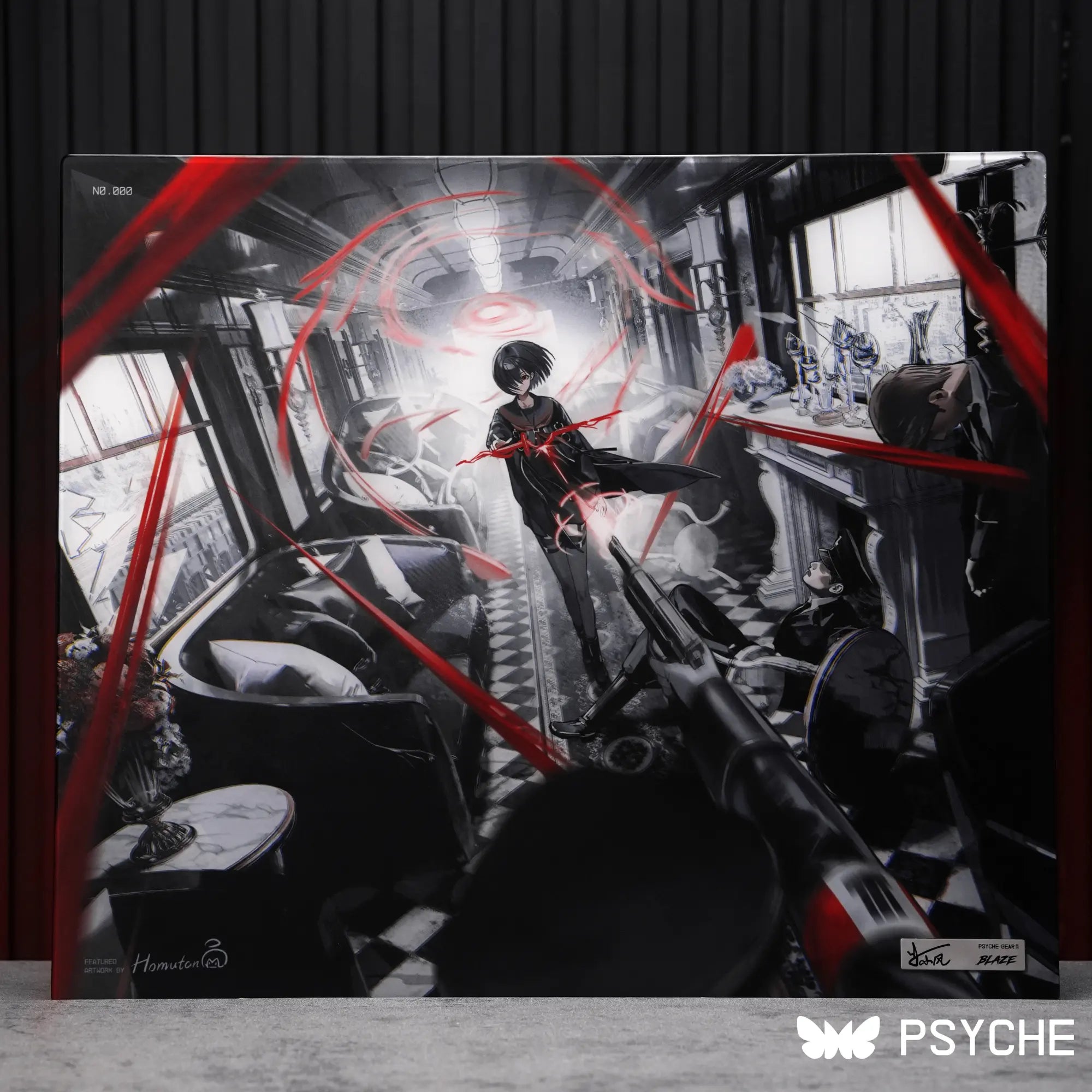 PSYCHE GEAR SPD-01 BLAZE Glass Mousepad