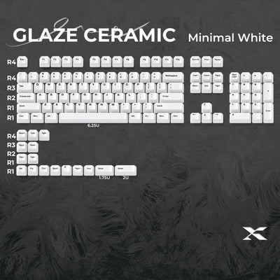 XVX Minimal White Ceramic Keycaps