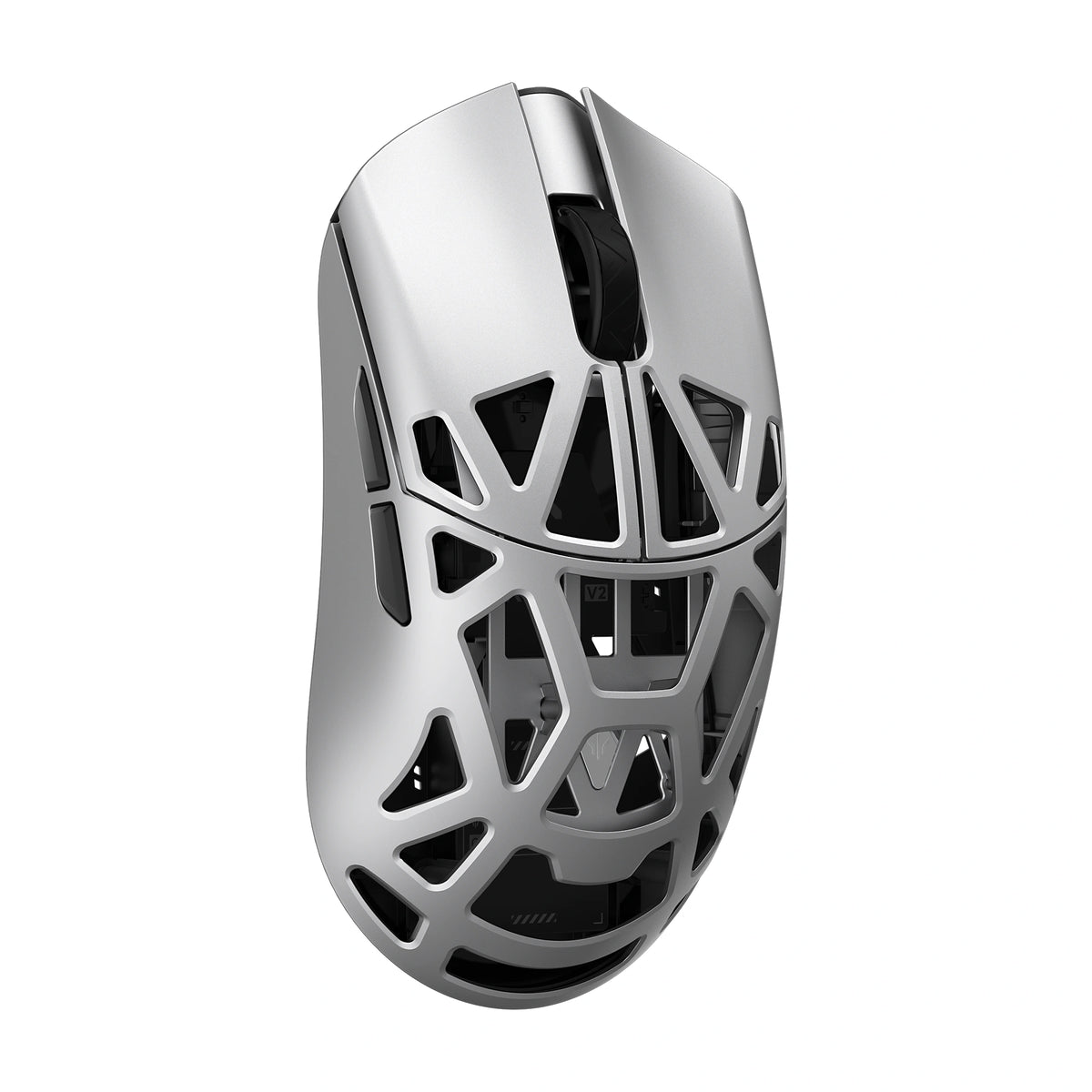 WLmouse Beast X V2 TheShy Silver – angled view 