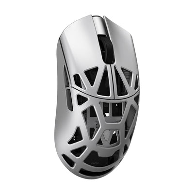WLmouse Beast X V2 TheShy Silver – angled view 