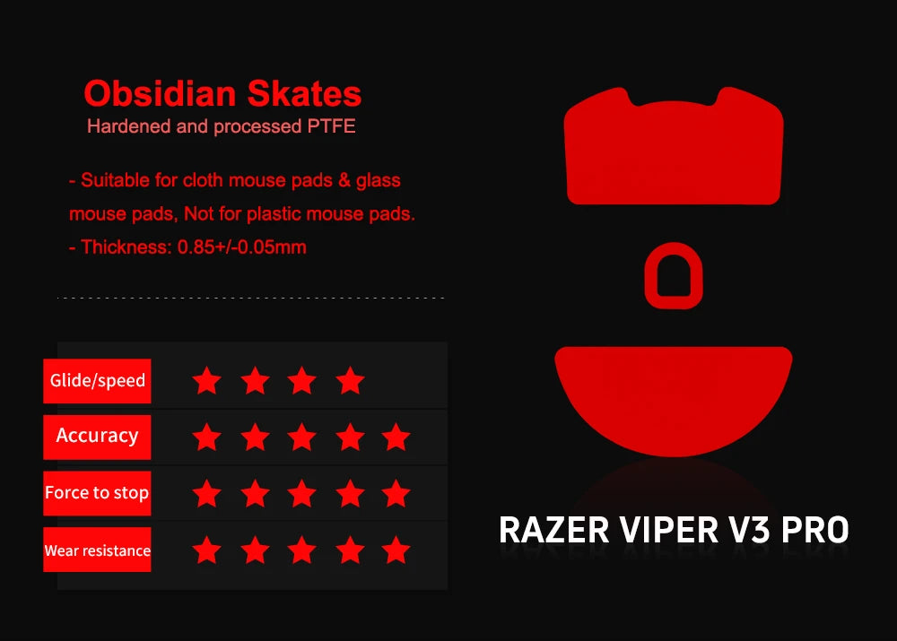 Obsidian Razer Viper V3 PRO Mouse Skates — view 2