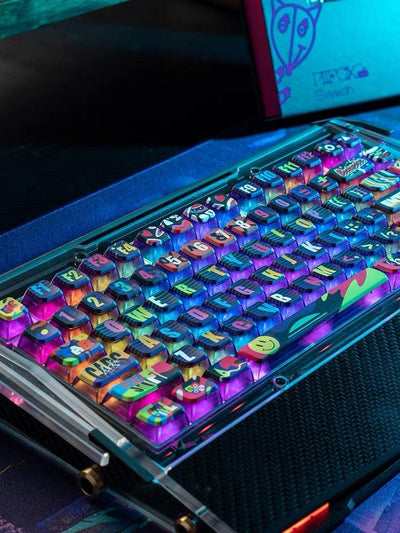 PIIFOX "Neon Party" Pudding Keycaps, ASA Profile, PBT+PC, 138 keys - Toronto keyboardMan