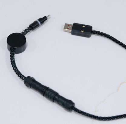 KeyboardMan RGB Braided Aviator Single Crystal Copper Cable (Non-Coiled)