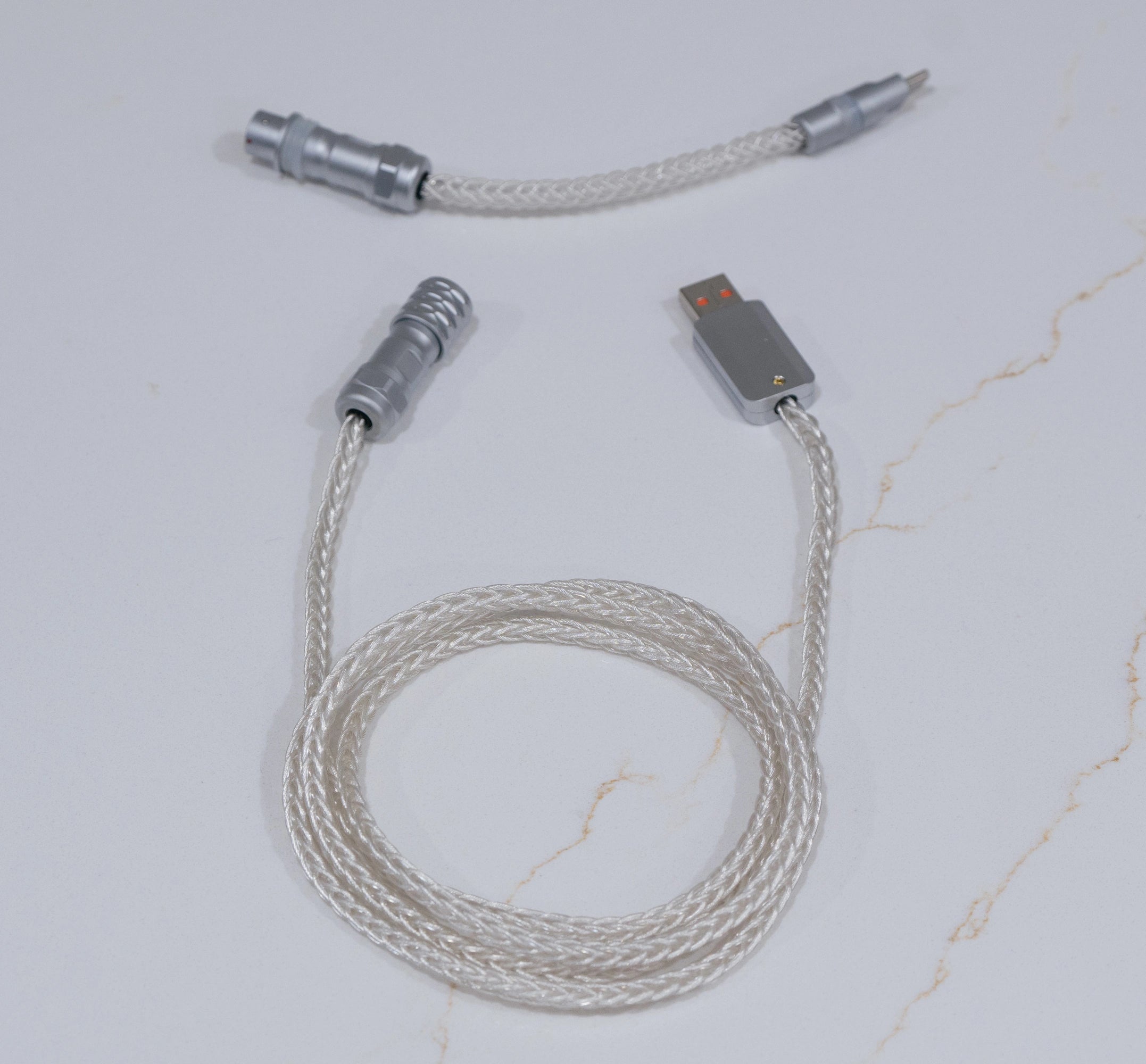 KeyboardMan RGB Braided Aviator Single Crystal Copper Cable (Non-Coiled)